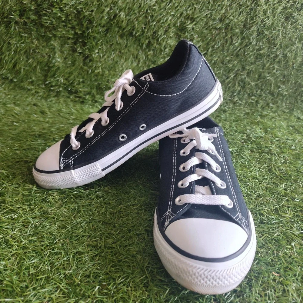 Converse Youth Chuck Taylor All Star Size 3 Slip On Black White A01696F Shoes